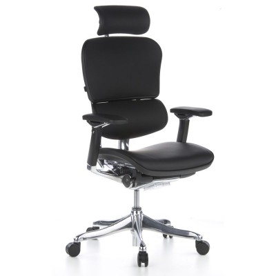 Biuro kėdė Ergohuman Plus, odinė (juoda / chromo)